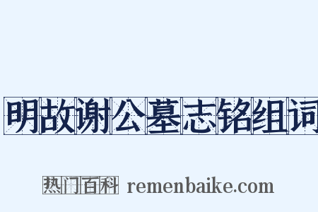 明故谢公墓志铭组词是什么意思的图片